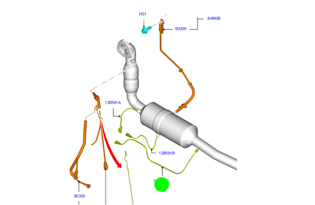 BK3A12B591AC Exhaust Gas Temp Sensor To suit Ford Transit VO