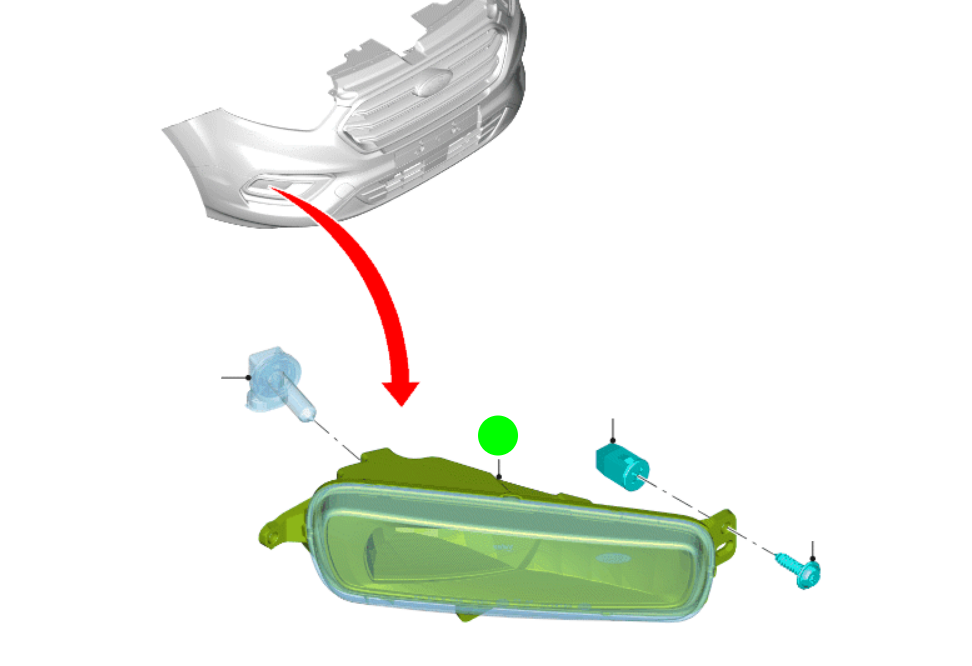 F1EB15A254AB Fog Light To suit Ford Transit VN Custom and VO RHS Right hand side