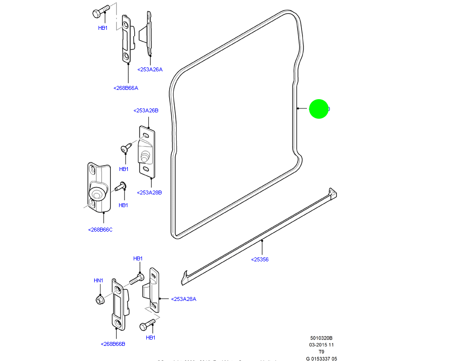 Genuine Sliding Door Weather Seal High Roof to suit VH, VJ, VM Ford Transit 1526670 / YC15V253A10BB