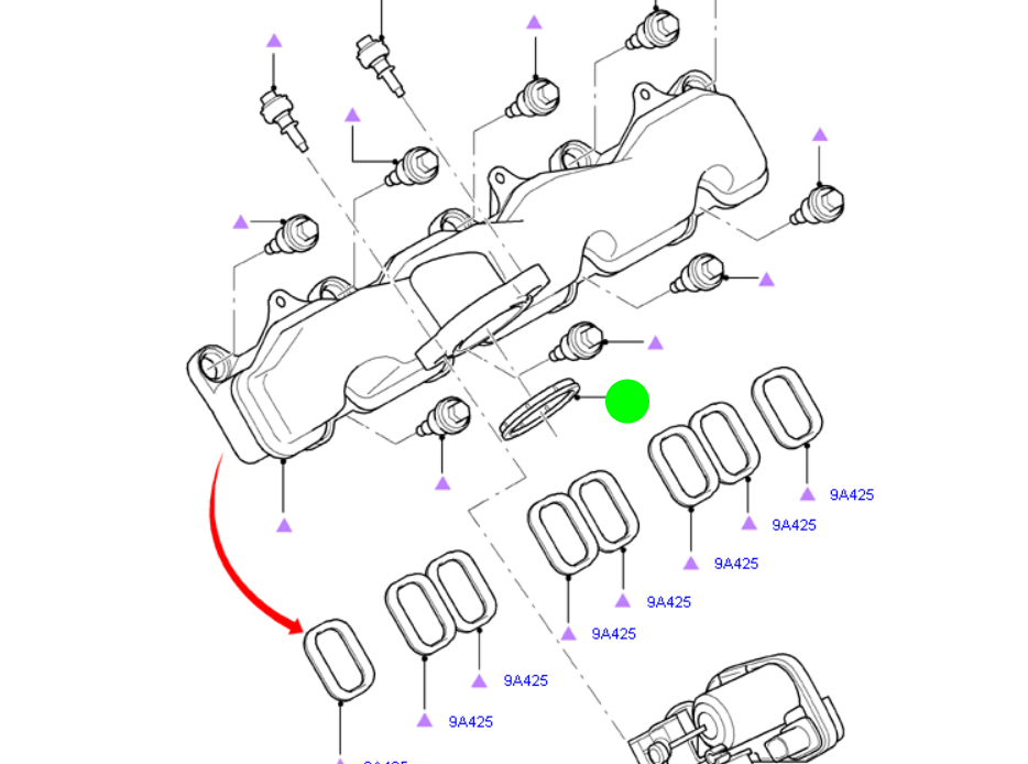 Intake Manifold / EGR Gasket / O-Ring - 54mm Dia to suit VH / VJ / VM Ford Transit 2S7Q6P077AA / 1316713