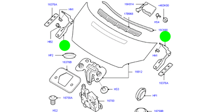 Right and Left Front Bonnet Hinge to suit Ford Transit VM 2006-2013