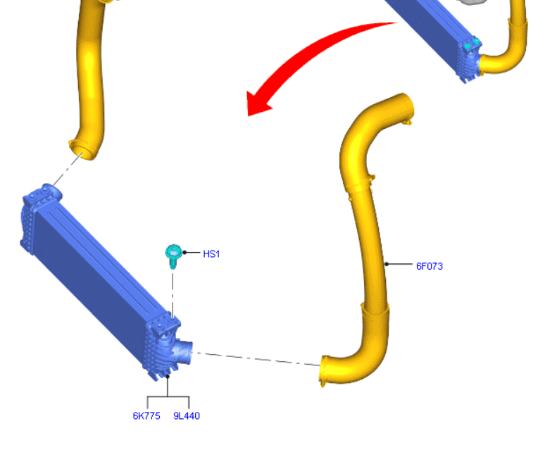 KK316F073CB Intercooler Hose Left Hand Side Ford Transit VO