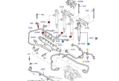 Genuine High Pressure Diesel Fuel Pipe Set to suit VM 2.4L & 2.2L Ford Transit