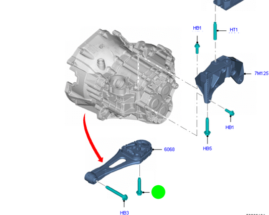 W500764S442 Genuine Ford Transmission Mount Bolt to suit Ford Transit Custom VN 2.2L