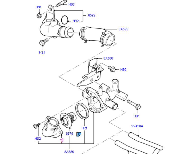 XS7Q8575AA Thermostat to suit Ford Ranger, Everest and Transit