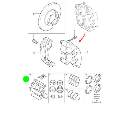 Brake Caliper Front Repair Pin Kit suits Ford Transit VH / VJ 2000-2006 YC152L527AA