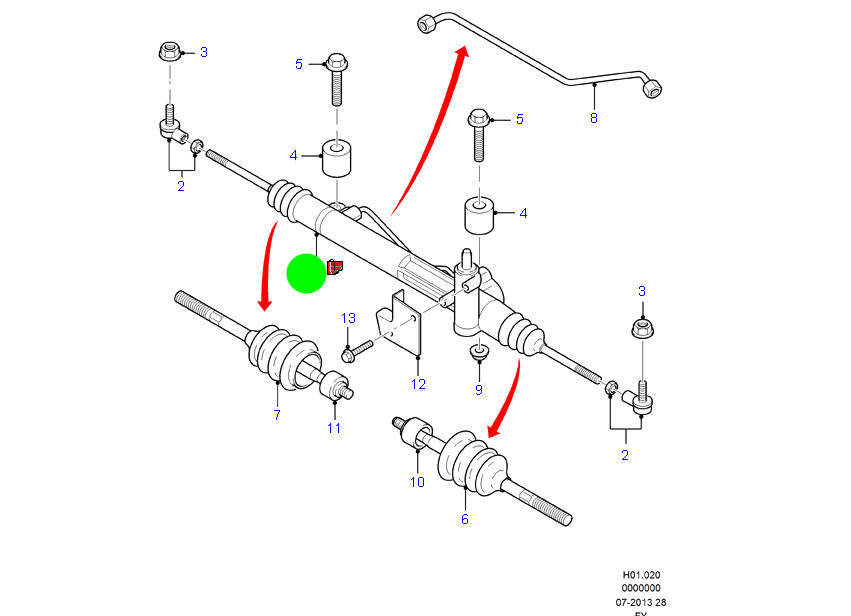YC153200BH Steering Rack to suit Ford Transit VH 2000-2004