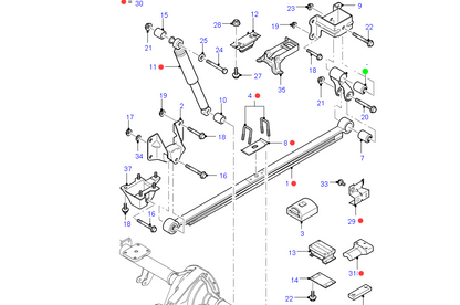 YC155776AC / 4531471 2 x Rear Spring Rear Shackle Bush for Leaf Spring Suspension to suit VH / VJ Ford Transit
