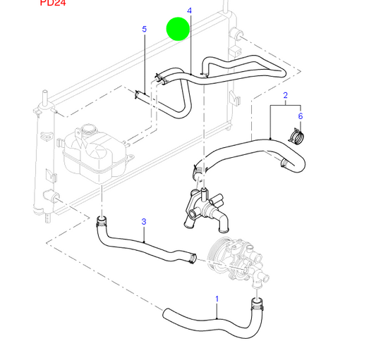 YC158W005BD Ford Transit VH/VJ Expansion tank Hose