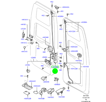 YC15V43288CP Barn Door Lock Actuator Ford Transit VH / VJ / VM