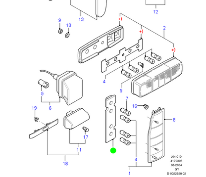 YC1X13N004AC Genuine Ford Rear Globe Holder To suit Ford Transit VH/VJ 2000-2006