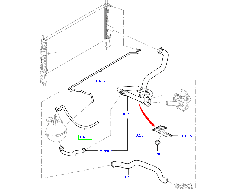 Coolant tube/pipe to suit VM Ford Transit CC118K012BB / 1735922 – Ford ...